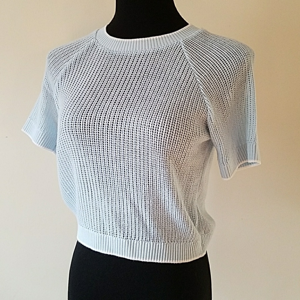 Baby blue Cropped sweater tee forever 21